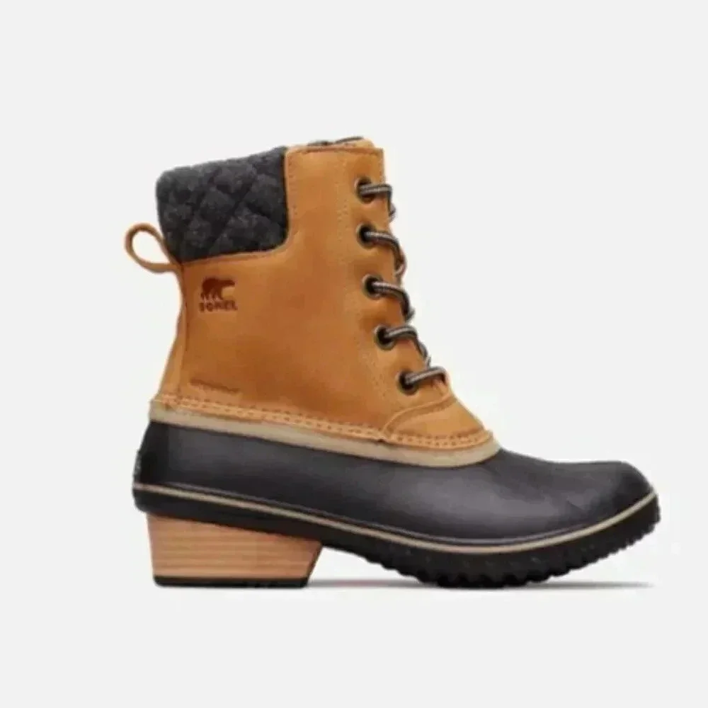 Sorel Slimpack II Lace Up Waterproof Duck Boots Black/Kettle: 6.5